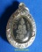 เหรียญรูปไข่หลวงพ่อโสธร วัดโสธรวรารามวรวิหาร แปดริ้ว เนื้อเงินลงถม หลังตอกโค๊ต ส พร้อมเลี่ยมเงิน