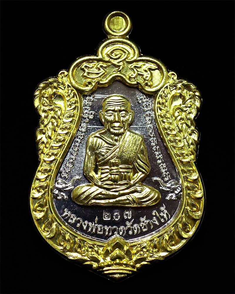 เหรียญหลวงพ่อทวด รุ่นสร้างบารมี พ่อท่านเขียว วัดห้วยเงาะ ปี ๒๕๕๗ เนื้ออัลปาก้า หน้าทองทิพย์