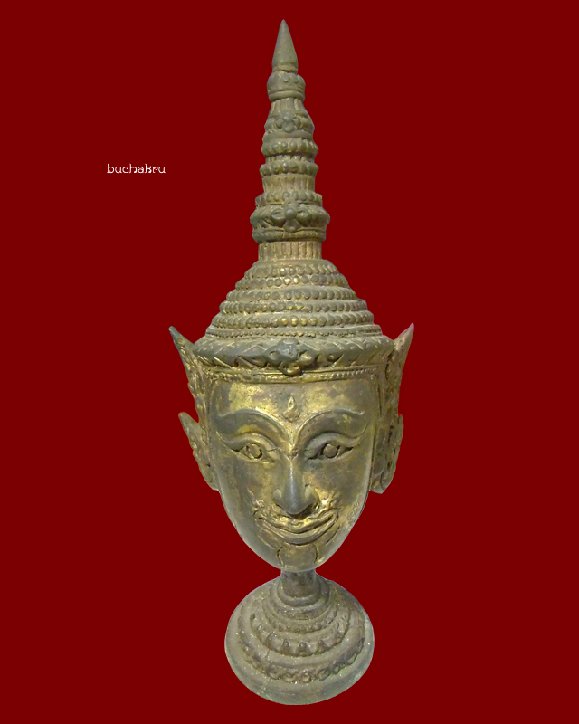 เศียรพระลักษณ์หน้าทอง เนื้อสำริด รุ่นจักรพรรดิ์นารายณ์ ปี 2551 หลวงปู่กาหลง วัดเขี้ยวแก้ว จ.สระแก้ว