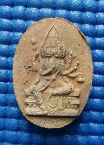 พระพรหม เนื้อดินเผา หลวงปู่สีห์ วัดสะแก จ.อยุธยา ปี 2519 พร้อมบัตรพระแท้ องค์2 