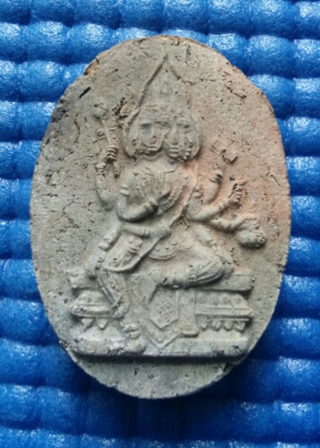 พระพรหม เนื้อดินเผา หลวงปู่สีห์ วัดสะแก จ.อยุธยา ปี 2519 พร้อมบัตรพระแท้ องค์ที่สาม 