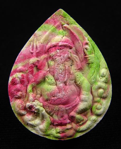 พระพิฆเณศวร์ เนื้อผงเบญจรงค์ หลวงปู่หมุนปลุกเสก ออกวัดซับลำใย จ.ลพบุรี ปี 2543 (14)