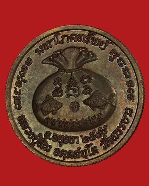 เหรียญมหาโภคทรัพย์ หลวงปู่ทิม วัดพระขาว อยุธยา ปี48 ตอกโค๊ตด้านหลัง เนื้อทองแดง...เคาะเดียวแดง....