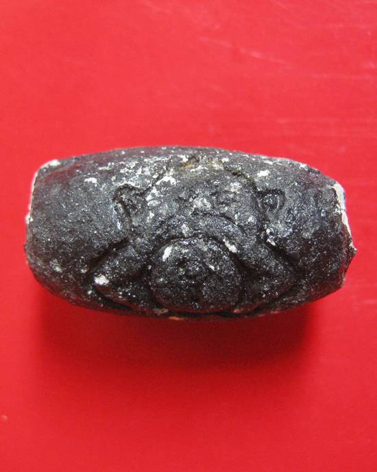 ลูกสะกดราหูผงกระลาตาเดียว หลวงพ่อเกษม เขมโก รุ่นสุริยุปราคา ตรุดเงิน ปี 38 พร้อมกล่องเดิม 