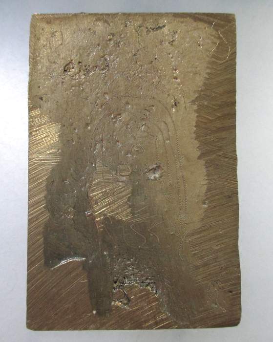 เหรียญหล่อพระเจ้าห้าพระองค์ วัดหาดงิ้ว จารหลัง (ขนาด 3.6*6 ซม)