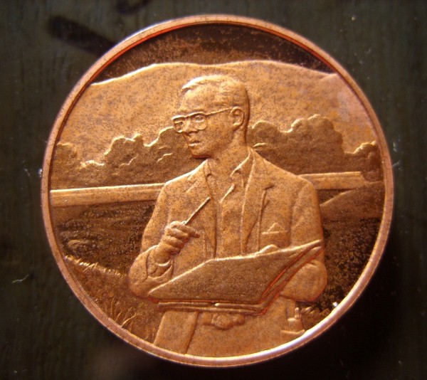   เหรียญรัชกาลที่ 9 ทรงงาน บล๊อกสวิสเซอร์แลนด์ เฉลิมพระเกียรติพระชนมพรรษา อายุครบ 6 รอบ ปีพ.ศ.2542  