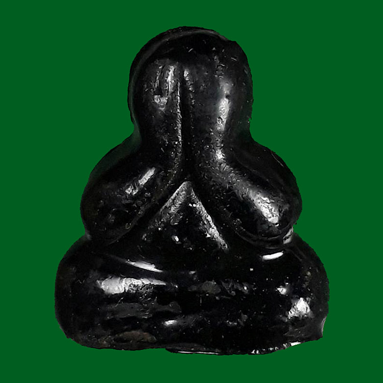 พระปิดตาสารพัดนึก รุ่น 6 รอบ หลวงพ่อพรหม วัดขนอนเหนือ จ.อยุธยา ปี2528 เนื้อผงจุ่มรัก สอดตะกรุดทองแดง