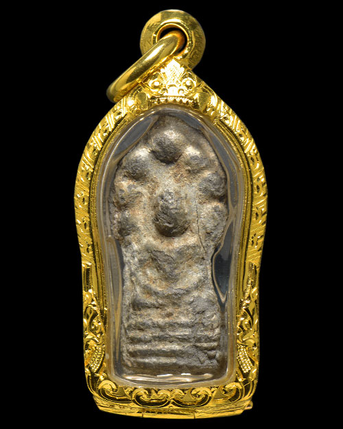 พระนาคปรก กรุวัดพระศรีฯ จ.ลพบุรี เนื้อชินเงิน สภาพสวย ปรอทเต็มเต็ม+ตลับทองคำ7.69กรัมครับ