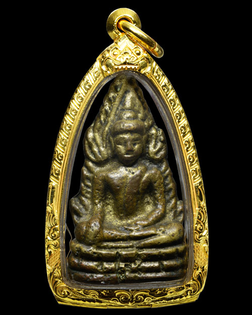 รูปหล่อ หลวงพ่อพระพุทธชินราช อินโดจีน วัดสุทัศน์ พิมพ์ต้อบัวเล็บช้าง 2485 มีโค้ด สวยสวย+ตลับทองคำ12.