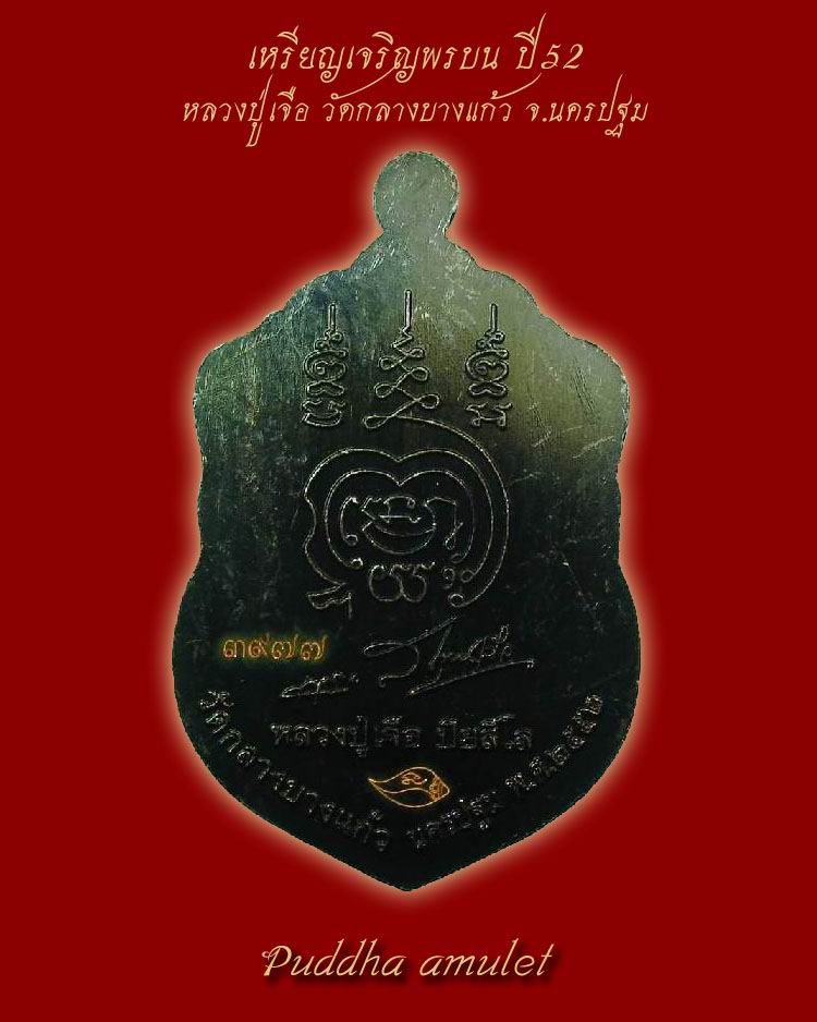 เหรียญเจริญพรบน ปี52 หลวงปู่เจือ วัดกลางบางแก้ว จ.นครปฐม
