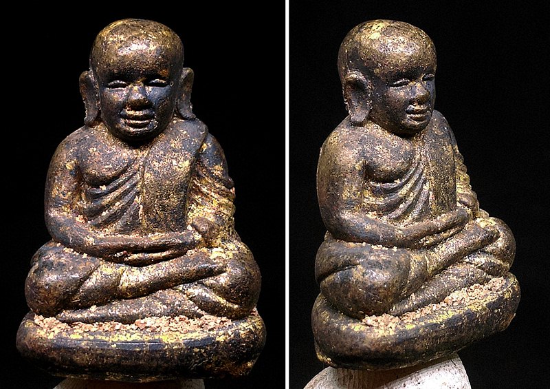 หลวงพ่อเงิน รุ่นกองทุน53 พิมพ์เบ้าทุบ เนื้อสำริดเหลือง(ผิวไฟโบราณ)วัดบางคลาน หล่อเต็มฟอร์ม ตอก 4โค้ต