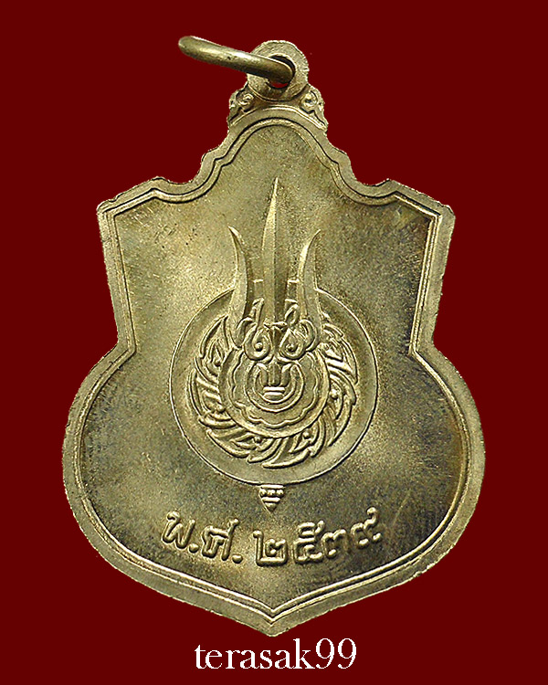 เหรียญในหลวงนั่งบัลลังก์ ฉลองครองราชย์50ปี พิมพ์นิยมพระเกศาชัด มีเม็ดตา กระบี่ยาวปลายมีปลอก (A1)