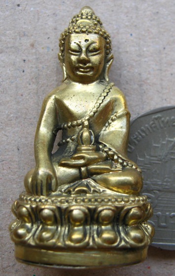 พระกริ่งอุดมทรัพย์ รุ่นเเรก ปี56พระอาจารย์อุดมทรัพย์(จ่อย)ศิษย์เอกหลวงปู่หมุน เนื้อทองทิพย์+รอยจาร เ
