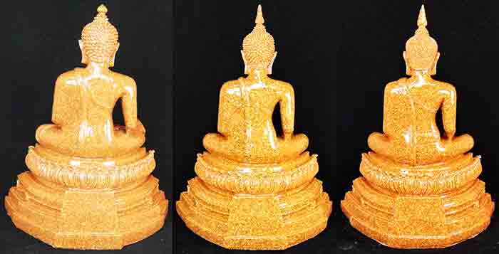 ***พระบูชา 3 สมัย 3 องค์*** พระพุทธรูปบูชาศิลปแบบเชียงแสน + แบบสุโขทัย + แบบอู่ทอง เนื้อกระเบื้องหลั