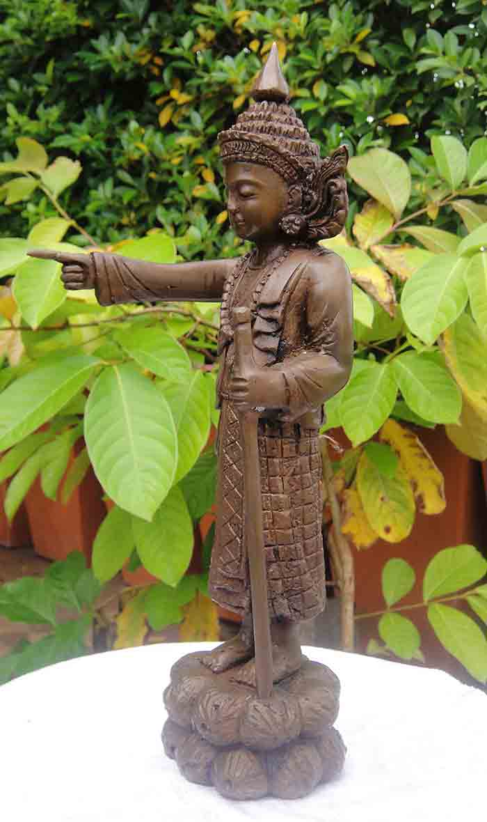 เทพทันใจ (นัตโบโบจี)เทพผู้ปกปักรักษาและบันดาลโชคจากพม่า ขนาดบูชา สูง 12 นิ้ว เนื้อทองเหลืองรมน้ำตาล 