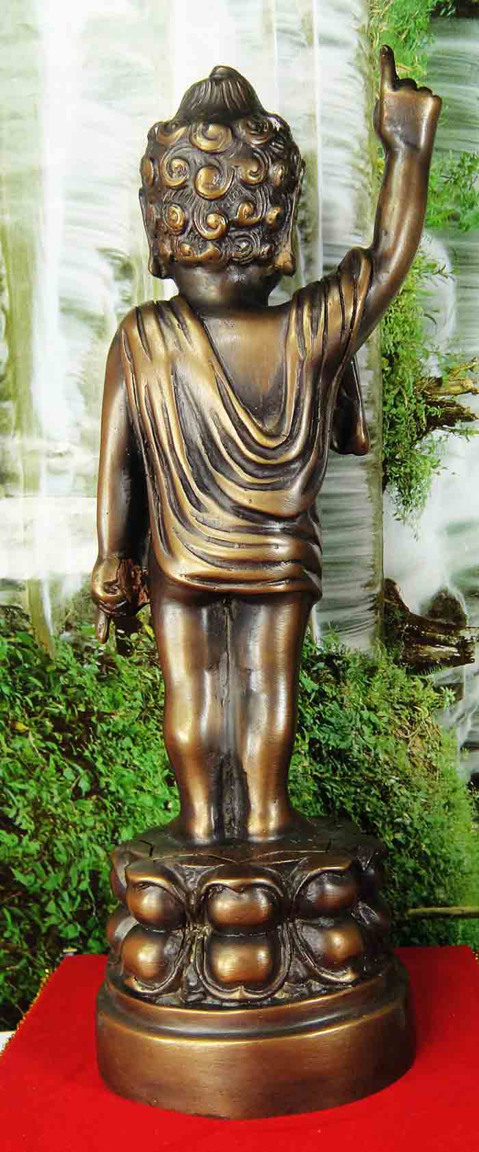Little Buddha (พระพุทธเจ้าน้อย) พระพุทธรูปปางประสูติ เนื้อทองเหลืองรมมันปู