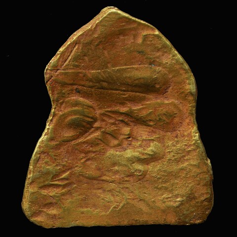 พระพุทธชินราชใบเสมา พิมพ์ใหญ่ ฐานสูง เนื้อชินทองคำ13.7กรัม