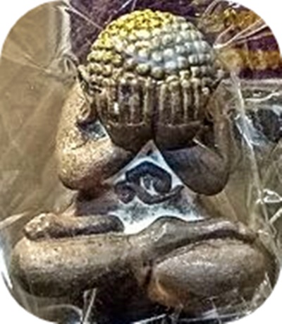 เคาะเดียวแดง พระปิดตาหลวงปู่แสน ปสนฺโน รุ่น ปลดหนี้ รวยชาตินี้ เนื้อโลหะธาตุ วัดบ้านหนองจิก