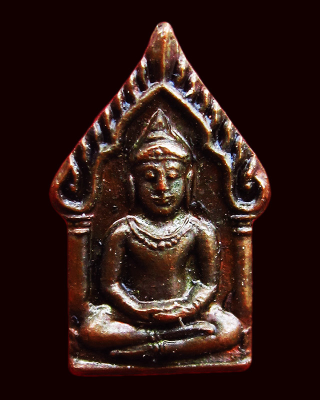 พระยอดขุนพลจิ๋ว เนื้อโลหะผสมชนวนชินบัญชร คลุกสีผึ้งหลวงปู่แก้ว เกสาโร หลวงพ่อสาคร เสกเดี่ยว ปี ๒๕๓๐