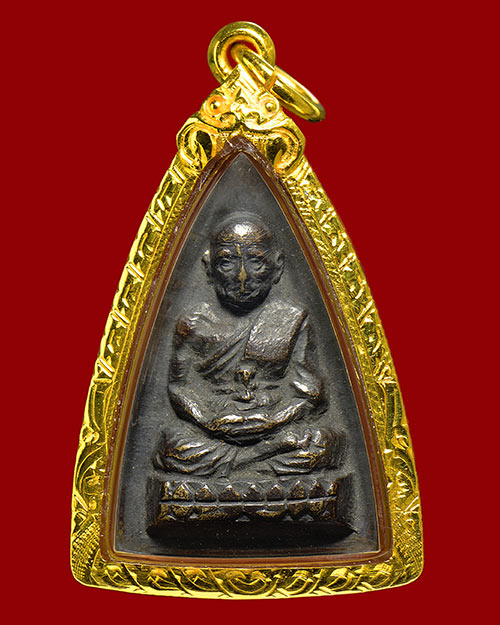 พระกลีบบัว รุน1 2507 หลวงปู่ทวด วัดช้างให้ จ.ปัตตานี สภาพสวย+เลี่ยมทอง+บัตรรับรองครับ