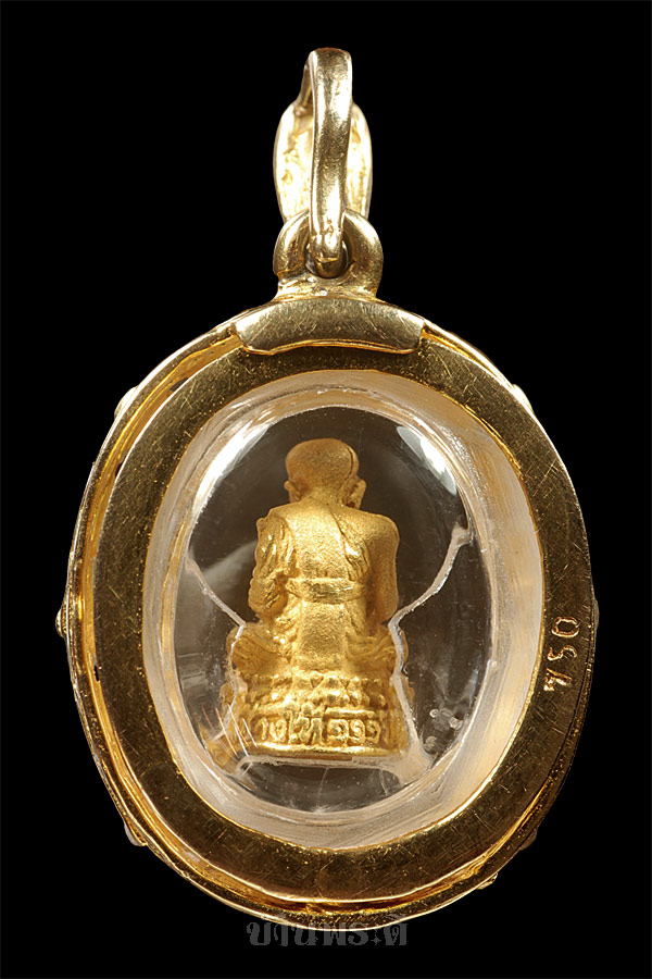 พระรูปเหมือนหลวงพ่อทวด รุ่น 111 ปี กระทรวงกลาโหม พิมพ์จิ๋ว เนื้อทองคำแบบทรายนวล นน. 1.8 กรัม