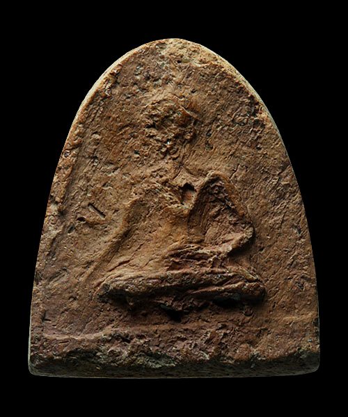 พระเนื้อดิน กรุวัดกระชาย อยุธยา พิมพ์ปางมารวิชัย ตัดเดี่ยว