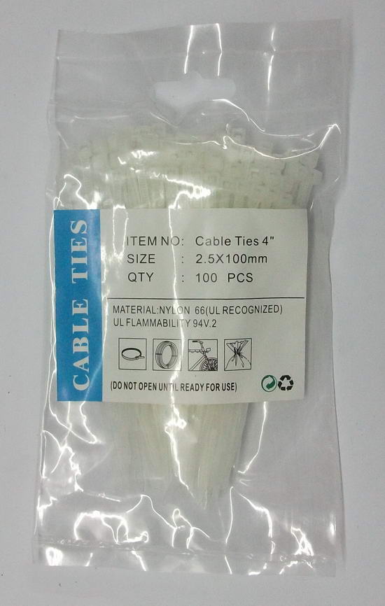 คเบิ้ลไทร์ (cable tie) สายรัดเคเบิ้ลไทร์ (หนวดกุ้ง) 4"