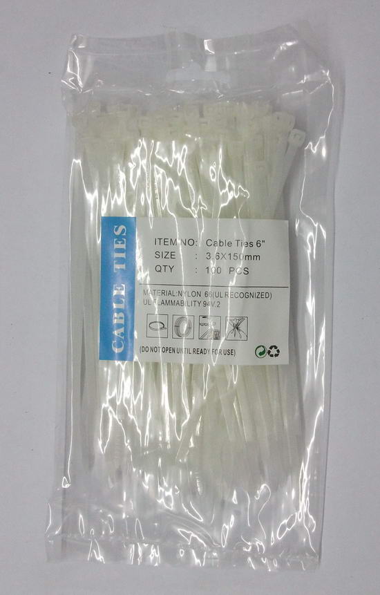 คเบิ้ลไทร์ (cable tie) สายรัดเคเบิ้ลไทร์ (หนวดกุ้ง) 6"