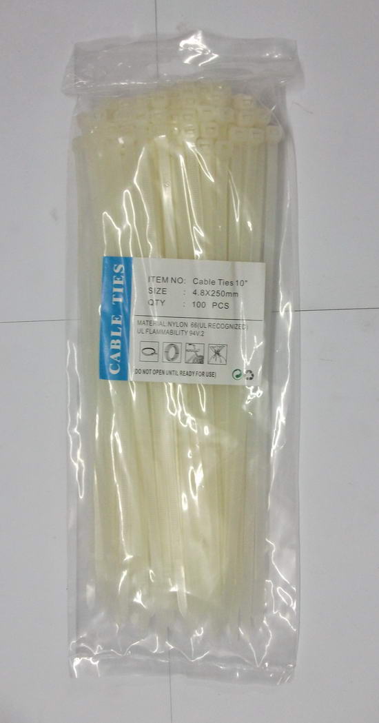 คเบิ้ลไทร์ (cable tie) สายรัดเคเบิ้ลไทร์ (หนวดกุ้ง) 10"