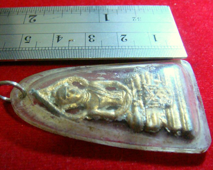 พระปรุหนังเดี่ยว กรุวัดกลางตลาดพลู เนื้อชินเงิน เคาะเดียว