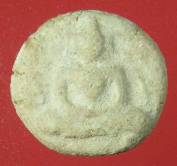 พระพิมพ์สมาธิเนื้อผงน้ำมัน กรุอัมพวา ธนบุรี ขนาด 1.5 ซม