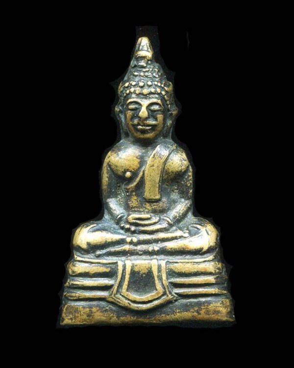 ถูกสุด สะดุดใจ...พระกริ่งหลวงพ่อโสธร วัดโสธรฯ จ.ฉะเชิงเทรา ปี 2508 พิมพ์หน้าเล็ก เนื้อทองเหลืองรมดำ