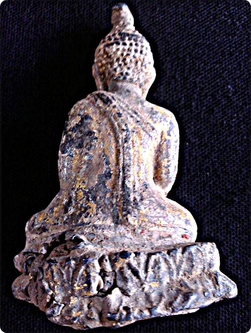 จัดของสะสมพระรัตนะ เนื้อตะกั่วสนิมแดง พิเศษใต้องค์พระปิดทองเก่าขุดพบที่กรุอยุธยาเป็นพระความสำเร็จสวย