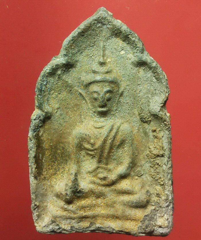 พระขุนแผน ใบตำลึง เนื้อชินเงิน กรุวัดสะแก โคราช