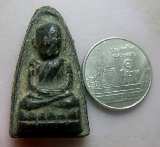 **วัดใจ**หลวงปู่ทวด เนื้อดินผสมว่าน หลังตัวหนังสือ พระครูใบฎีกาขาว รกุขิตธมุโม วัดช้างให้ ปี 2513**