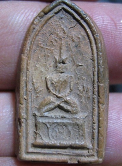 พระพิมพ์สมาธิ เนื้อดิน กรุวัดชนะสงคราม กรุงเทพฯ มาพร้อมบัตรรับรองความแท้