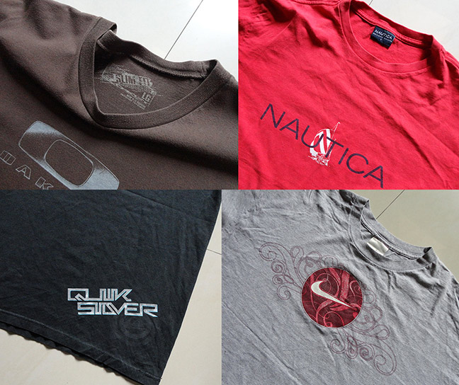 เสื้อยืดแบรนด์ดัง4ตัว OAKLEY / NIKE / NAUTICA / QUIKSILVER ของแท้ 