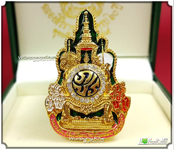 เข็มกลัด ภ.ป.ร./ภปร. กะไหล่ทอง-ลงยา..ฉลองสิริราชสมบัติครบ 60ปี ปี49..(กล่องเก่าเดิมๆ)