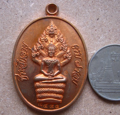 เหรียญปรกไตรมาส7รอบ หลวงพ่อสิน วัดละหารใหญ่ จ ระยอง ปี2555 เนื้อทองแดงผิวไฟ หมายเลข3491+กล่อง