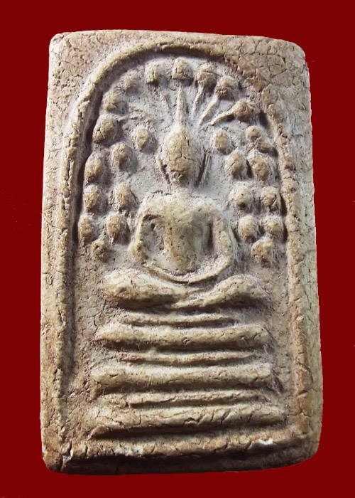 พระสมเด็จหลวงปู่หิน วัดระฆัง พิมพ์ปรกโพธิ์ฐานแซม พิมพ์จัมโบ้ ขนาดใหญ่กักไม้ขีด ปี 2500