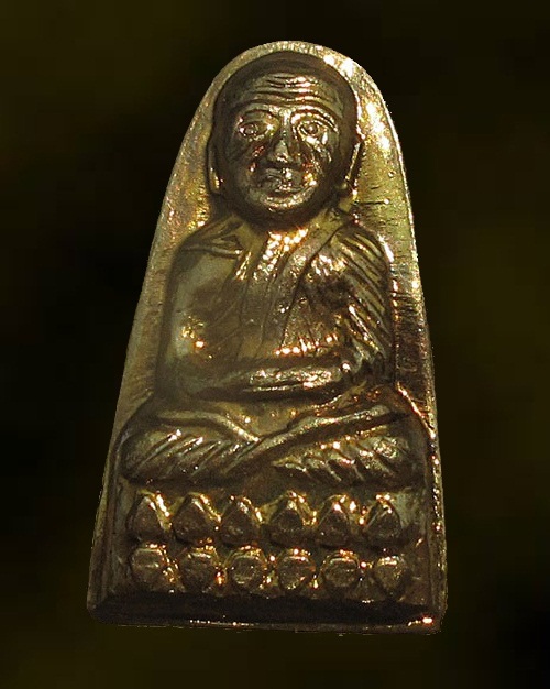 หลวงพ่อทวด พิมพ์เล็ก ปี 2508 วัดช้างให้ จ.ปัตตานี กะไหล่ทอง