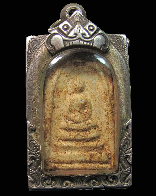 พระสมเด็จหลวงพ่อลำภู พิมพ์เจดีย์ วัดใหม่อมตรส บางขุนพรหม กทม.ตลับเงิน 