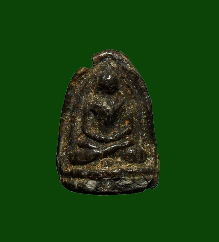 พระกรุท้ายตลาด พิมพ์สมาธิเล็กข้างเส้น เนื้อผงใบลาน วัดท้ายตลาด สภาพสวยสมบูรณ์