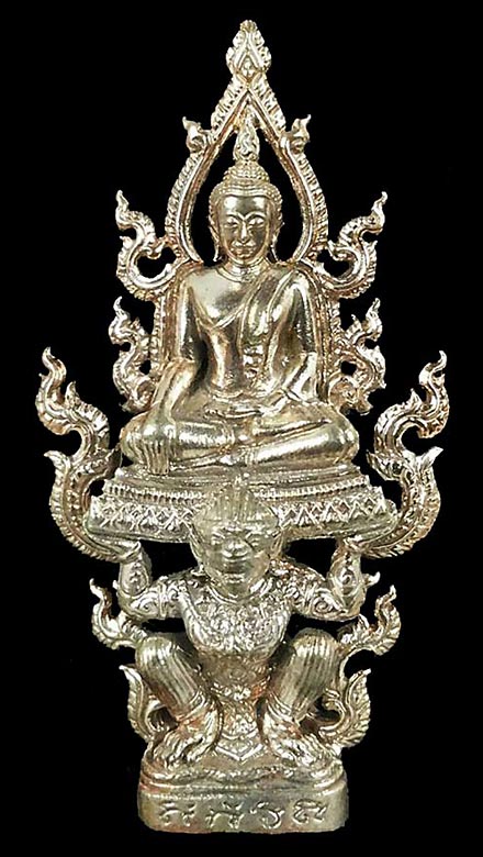 พระพุทธนิมิตรพิชิตมาร พระอธิการใจ วัดพระยาญาติ จ.สมุทรสงคราม ปี2559 เนื้อนวะ หมายเลข 444