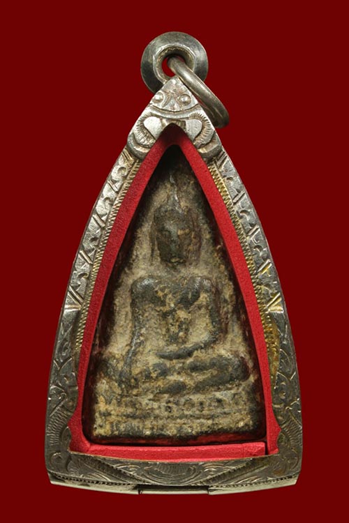 พระนางท่ามะปราง เนื้อชินเขียว สวย พร้อมกรอบเงิน