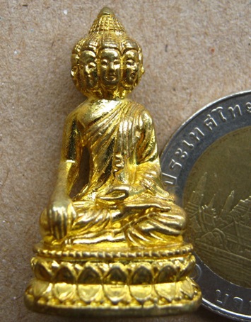 พระเศรษฐีนวโกฎิ ปี2553เลข504 เนื้อทองเหลือง ฐานอุดผง หลวงพ่อเพี้ยน วัดเกริ่นกฐิน สร้าง1000องค์+กล่อง