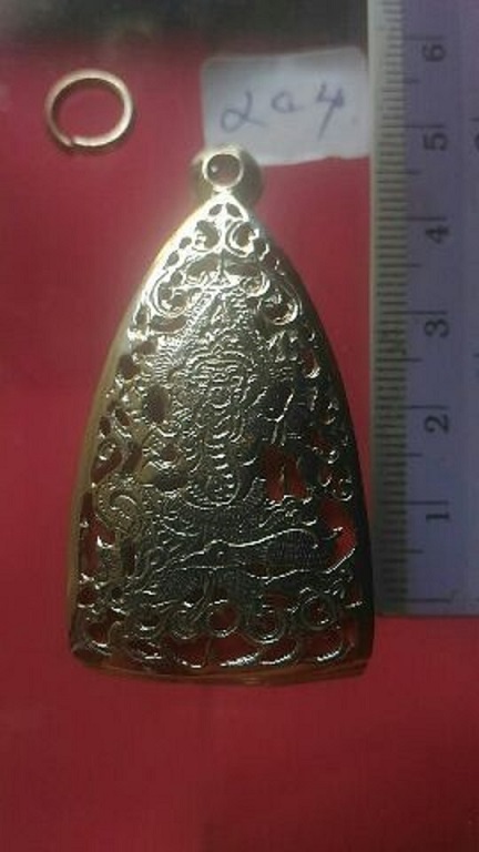 ตลับเงิน ขัดเงา หลังฉลุลาย ชุบทองคำขาว ใส่พระกริ่งกลาง เคาะเดียว