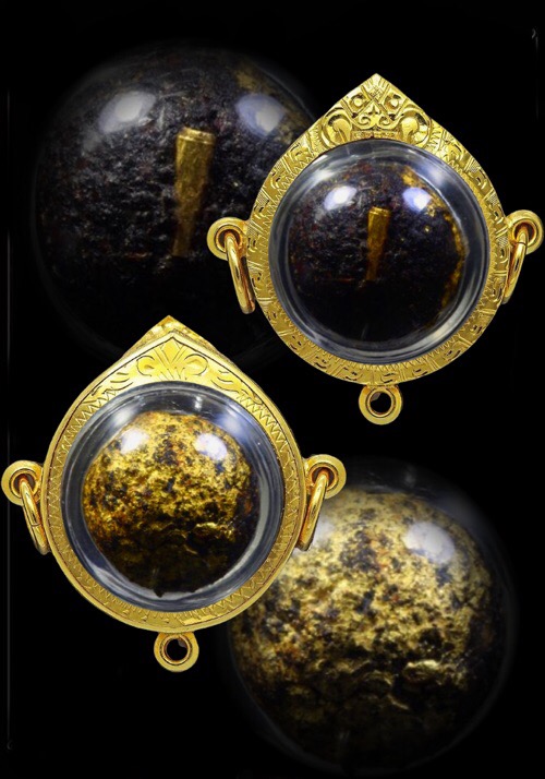 ลูกอมชานหมากเนื้อพิเศษแก่มวลสาร ฝังตะกรุดสาริกาทองคำ1ดอก เกศา พลอยเสก