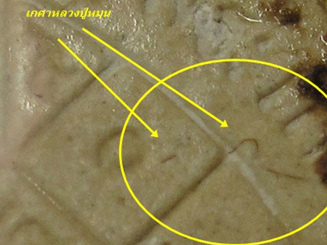 พระผงดวงเศรษฐี หลวงปู่หมุน ฐิตสีโล รุ่น เสาร์ห้า บูชาครู " มีเกศา หลวงปู่หมุน "