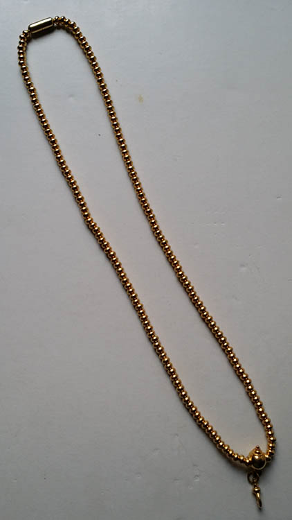 สร้อยคอเม็ดทองแท้90%ยาว23นิ้ว(ขายต่ำกว่าราคาที่ทำมาเกือบ4000บาท)